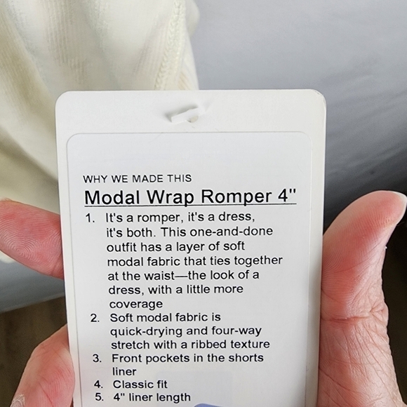 NWT Lululemon Ivory Modal Wrap Romper SIZE 0 - Picture 6 of 8